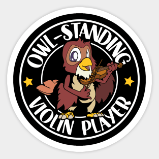 Owl on the violin Sticker